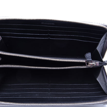 Balenciaga Metallic Calfskin Losange Monogram Everyday Continental Zip Around Wallet Silver Black White 5 of 10