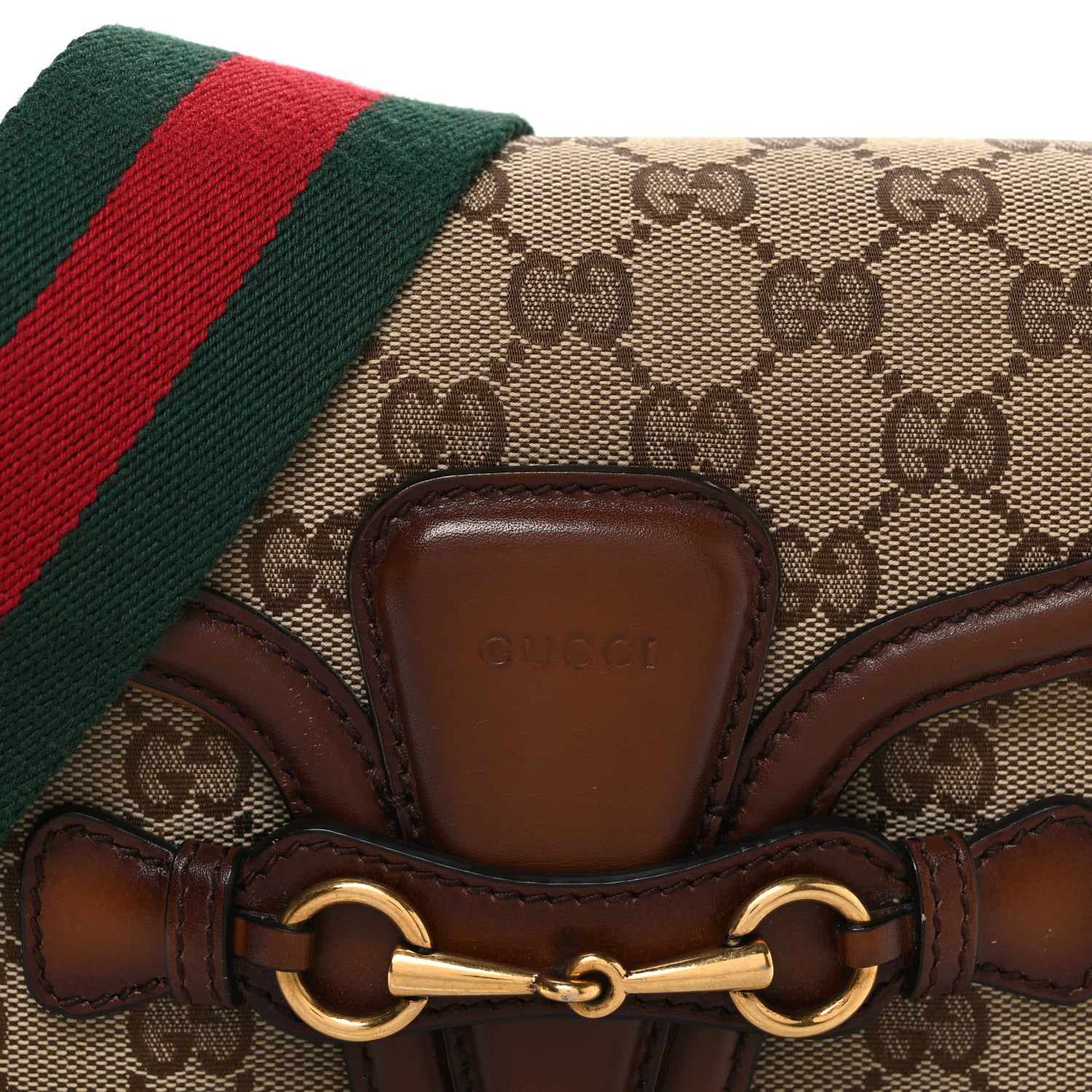 Gucci Monogram Small Lady Web Shoulder Bag Beige Cuir 8 of 11