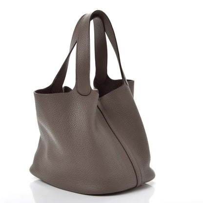 Hermes Taurillon Clemence Picotin Lock 22 MM Etain 3 of 8