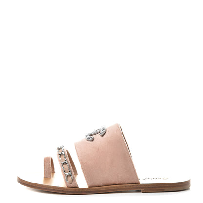 Chanel Velvet Chain Mule Sandals 40 Pink 1 of 9