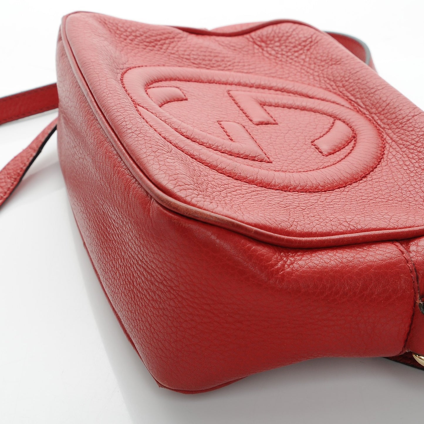 Pebbled Calfskin Small Soho Disco Bag Tabasco Red