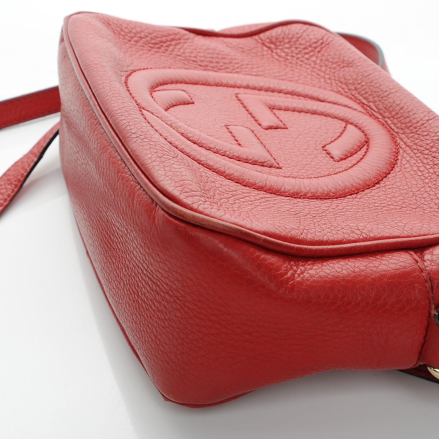 Gucci Pebbled Calfskin Small Soho Disco Bag Tabasco Red 10 of 15