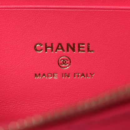 Chanel Caviar Quilted Top Handle Slim Vanity With Chain Fuchsia 6 of 10
