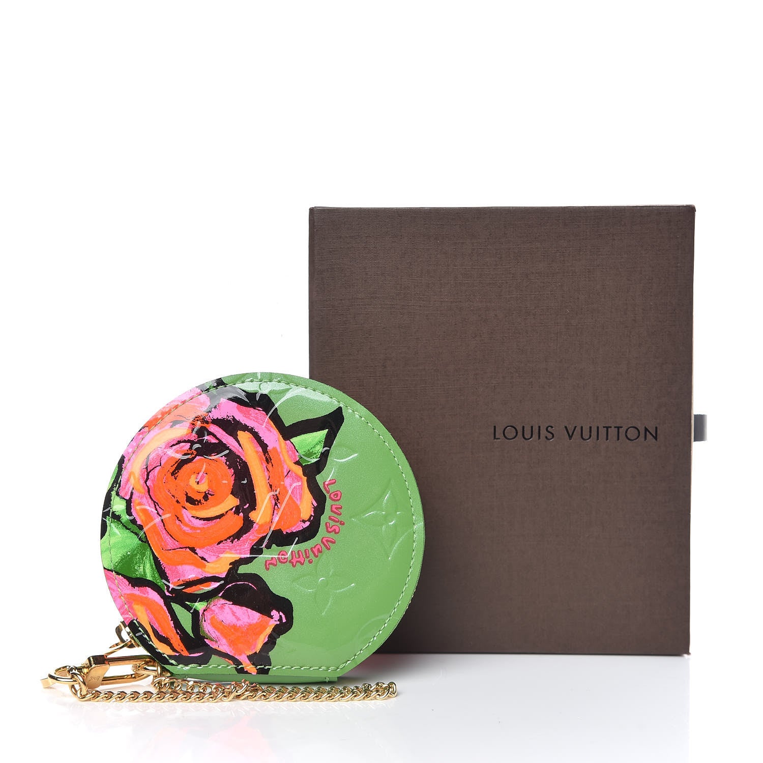 Louis Vuitton Vernis Roses Chapeau Coin Purse Vert Tonic 8 of 8