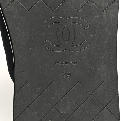 Chanel Fabric CC Mules Sandals 39 Black 7 of 10