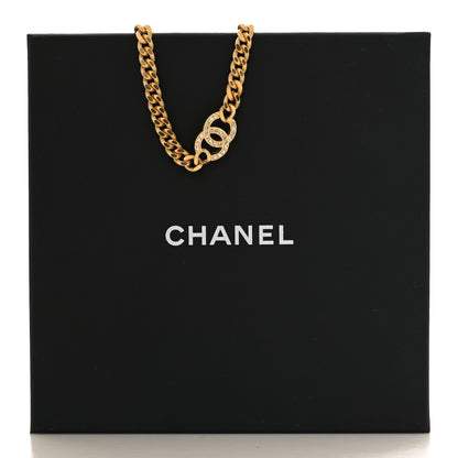 Chanel Crystal Chain Link CC Choker Necklace Gold 5 of 5
