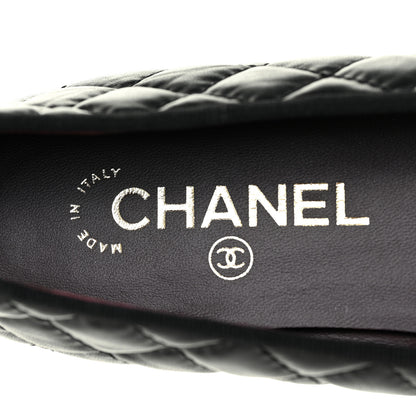 Chanel Lambskin Quilted Ballerina Flats 38 Black 9 of 10