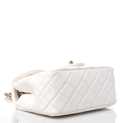 Chanel Lambskin Quilted Mini Pearl Crush Flap White 4 of 10