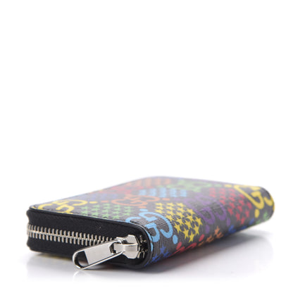 Gucci GG Supreme Monogram Psychedelic Zip Around Card Case Wallet Black 4 of 7