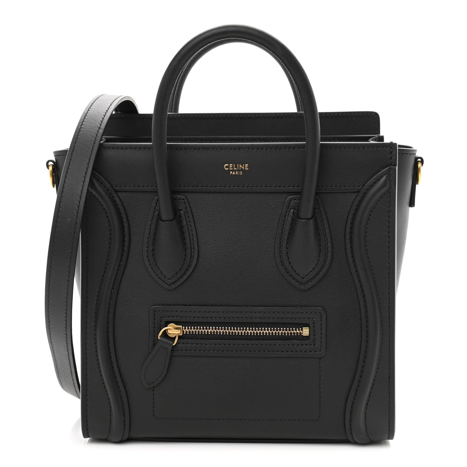Celine Smooth Calfskin Nano Luggage Black 1 of 12