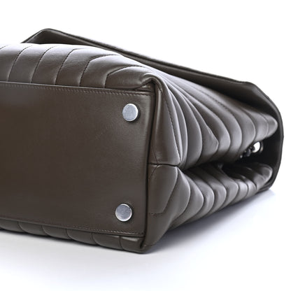 Saint Laurent Calfskin Y Quilted Monogram Large Loulou Chain Satchel Kaki Fonce 9 of 9