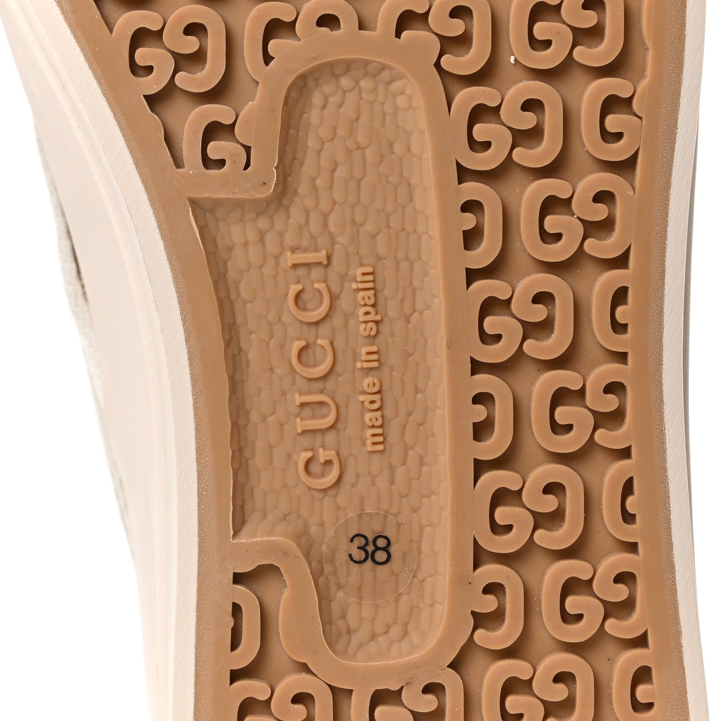 New Canvas GG Monogram Womens Slip On 30mm Sneakers 38 Beige Ebony Mystic White
