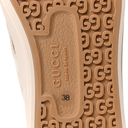 Gucci New Canvas GG Monogram Womens Slip On 30mm Sneakers 38 Beige Ebony Mystic White 7 of 9