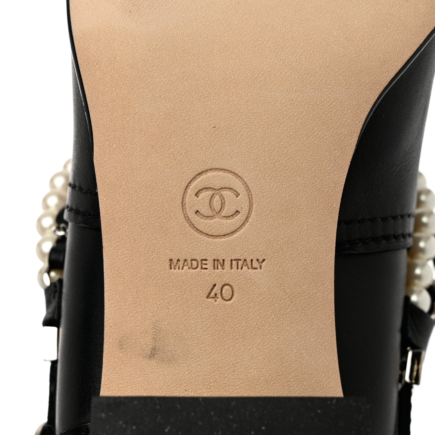 Calfskin Pearl Cap Toe Short Boots 40 Black