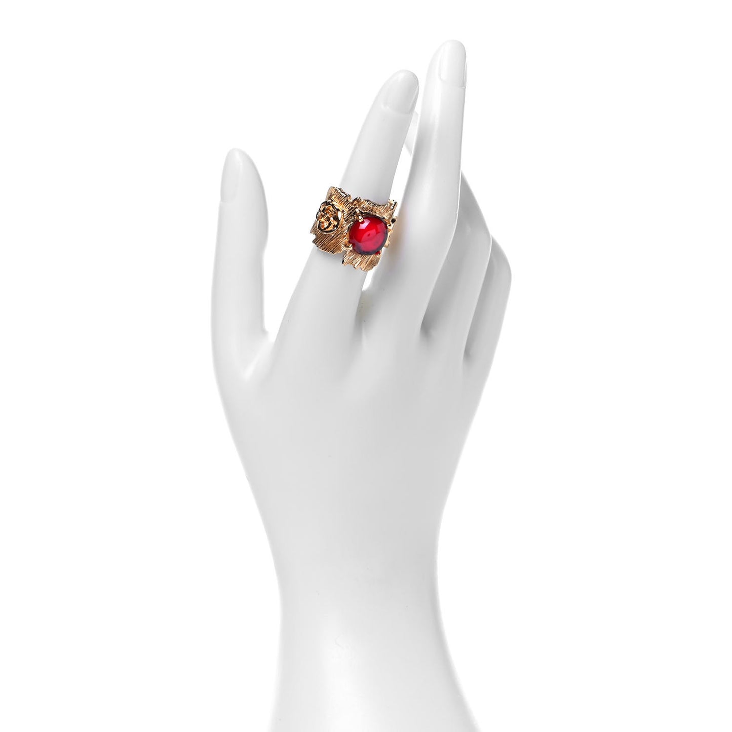 Metal Crystal GG Ring S Red