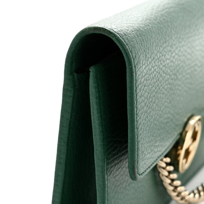 Gucci Dollar Calfskin Interlocking G Chain Wallet Emerald 15 of 17