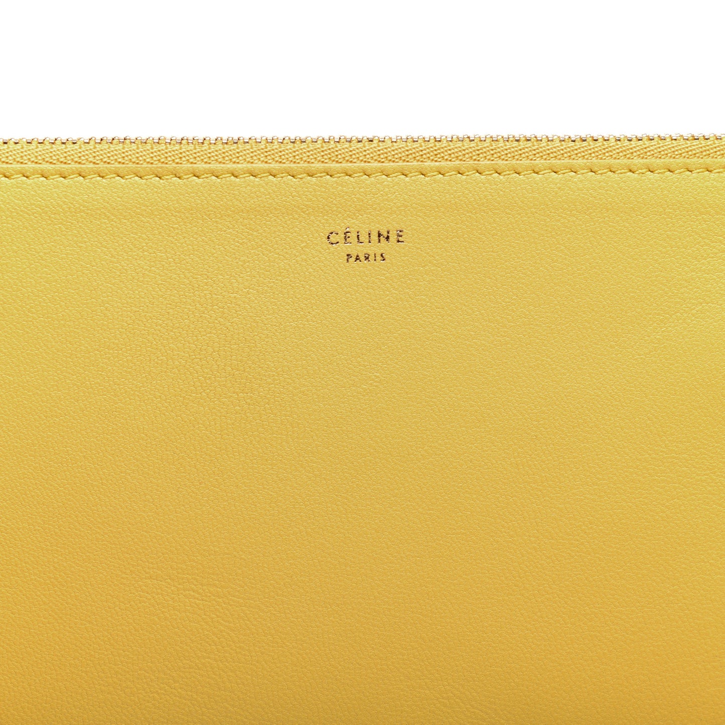 Lambskin Bi-Color Solo Clutch Pouch Sun Yellow Black