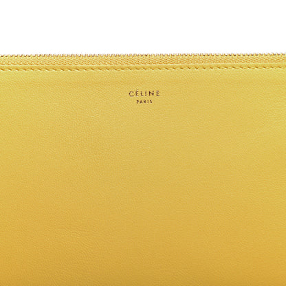 Celine Lambskin Bi-Color Solo Clutch Pouch Sun Yellow Black 6 of 7