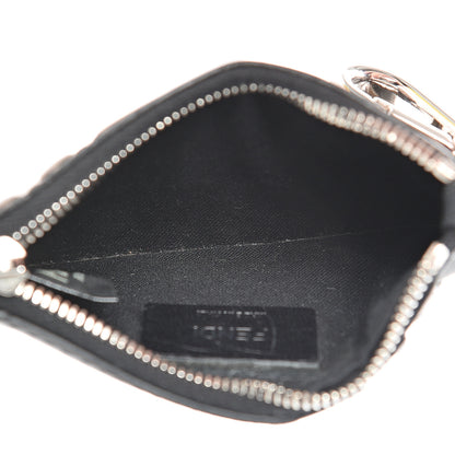 Fendi Vitello Century Bi-Color FF 1974 Embossed Coin Purse Maya Black 4 of 9