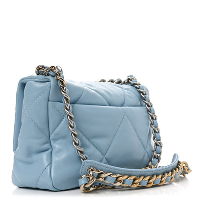 Chanel Lambskin Quilted Medium Chanel 19 Flap Light Blue Light Blue 3 of 10