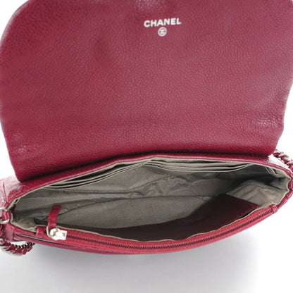 Chanel Caviar Half Moon Wallet On Chain WOC Dark Red 5 of 8