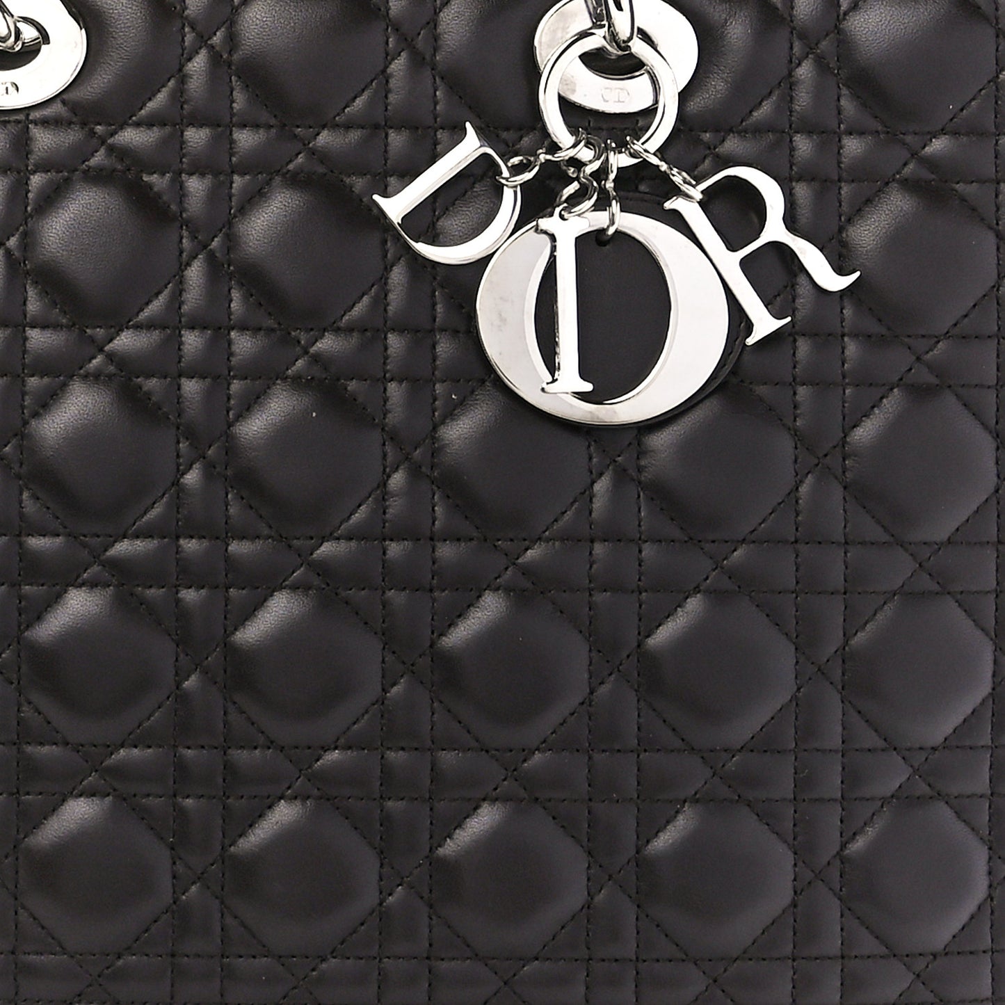 Lambskin Cannage Large Lady Dior Dark Brown