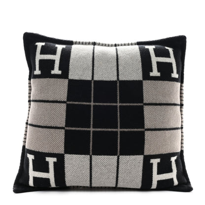 Hermes Wool Cashmere Avalon III Pillow PM Ecru Black 1 of 3