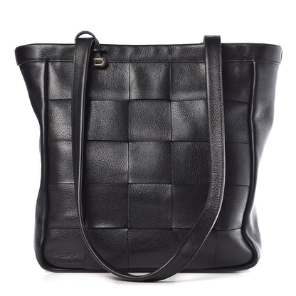 Delvaux Grained Calfskin Woven Shoulder Bag Black 1 of 14