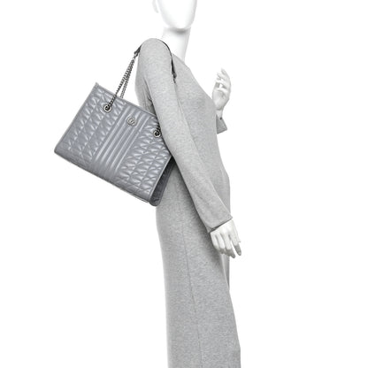 Gucci Calfskin Matelasse Aria Medium GG Marmont Shoulder Tote  Deep Grey 2 of 10