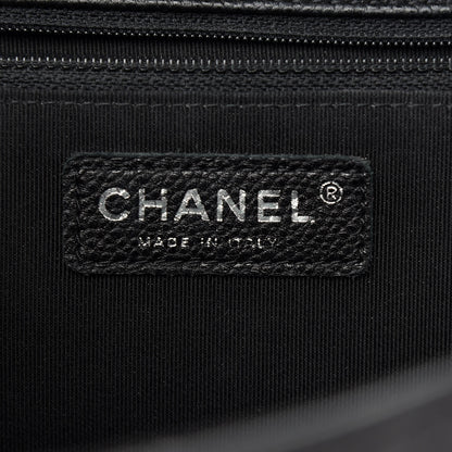 Chanel Caviar Chevron Quilted Large Puffy CC Flap Black 6 of 9