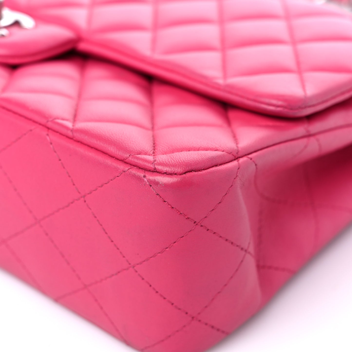 Lambskin Quilted Medium Double Flap Pink