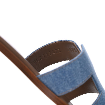 Hermes Denim Canvas Oran Sandals 37 Bleu Clair 8 of 9
