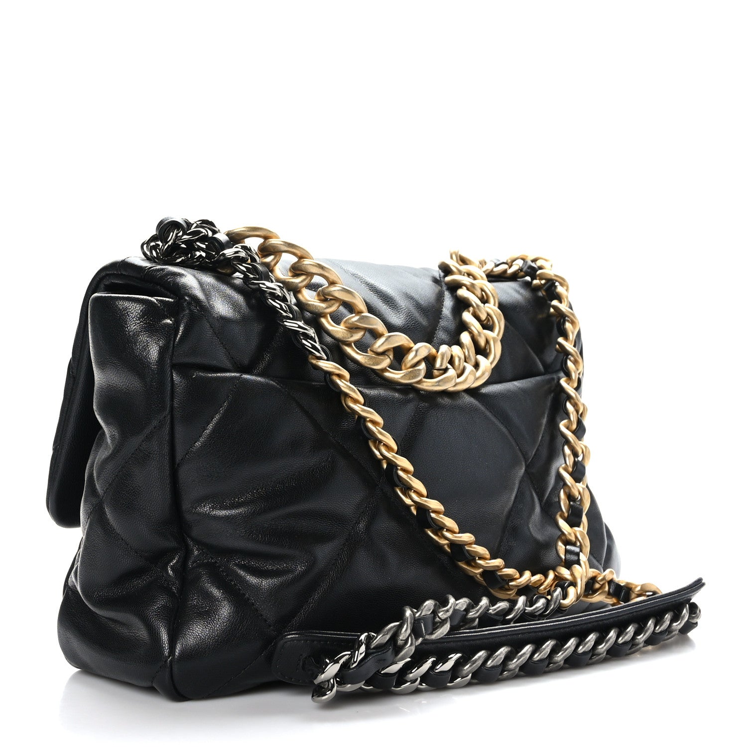 Chanel Lambskin Quilted Large Chanel 19 Flap Black 3 of 9