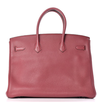 Hermes Taurillon Clemence Birkin 35 Bois de Rose 4 of 30
