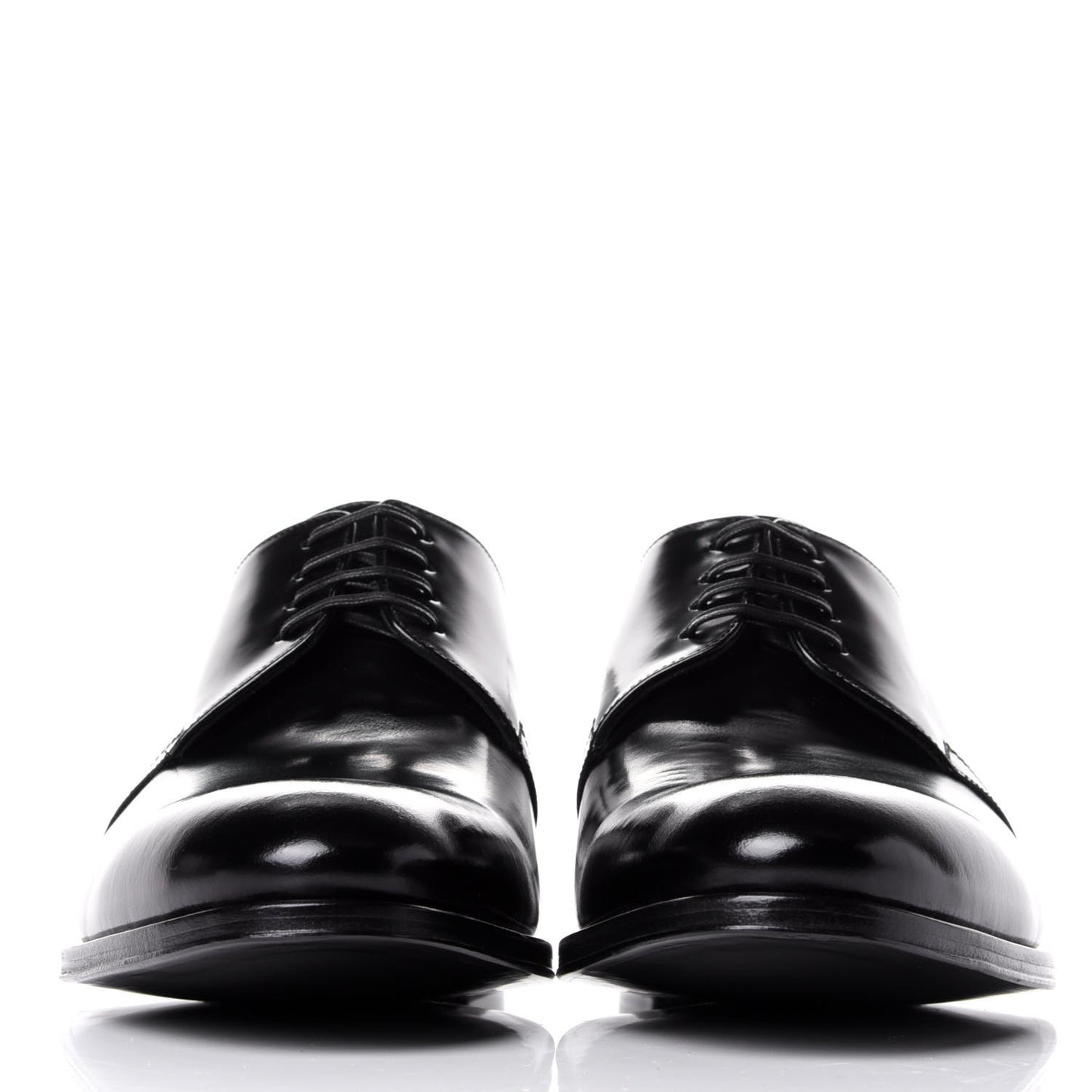 Calfskin Mens Derby Shoes 41 Black