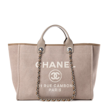 Chanel Canvas Medium Deauville Tote Ecru 1 of 11