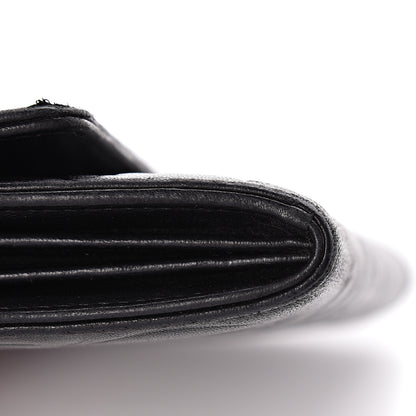 Chanel Lambskin Embossed Camellia Large Gusset Flap Wallet Black 14 of 14