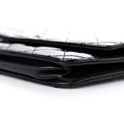 Chanel Patent Quilted Brilliant Wallet On Chain WOC Black 10 of 12