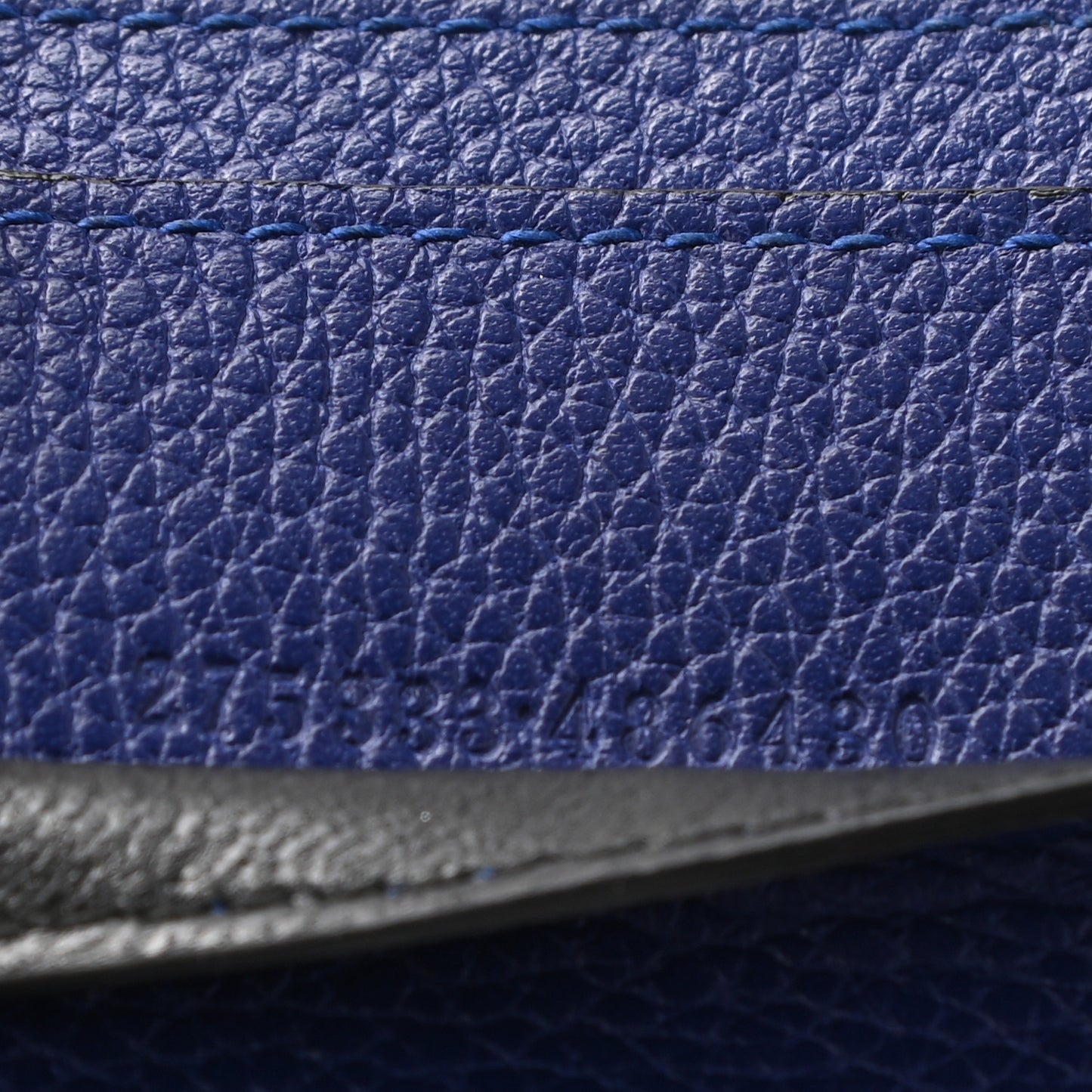 Calfskin Skull Card Holder Blue