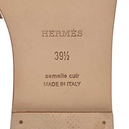 Hermes Box Calfskin Oran Sandals 39.5 Gold 8 of 11