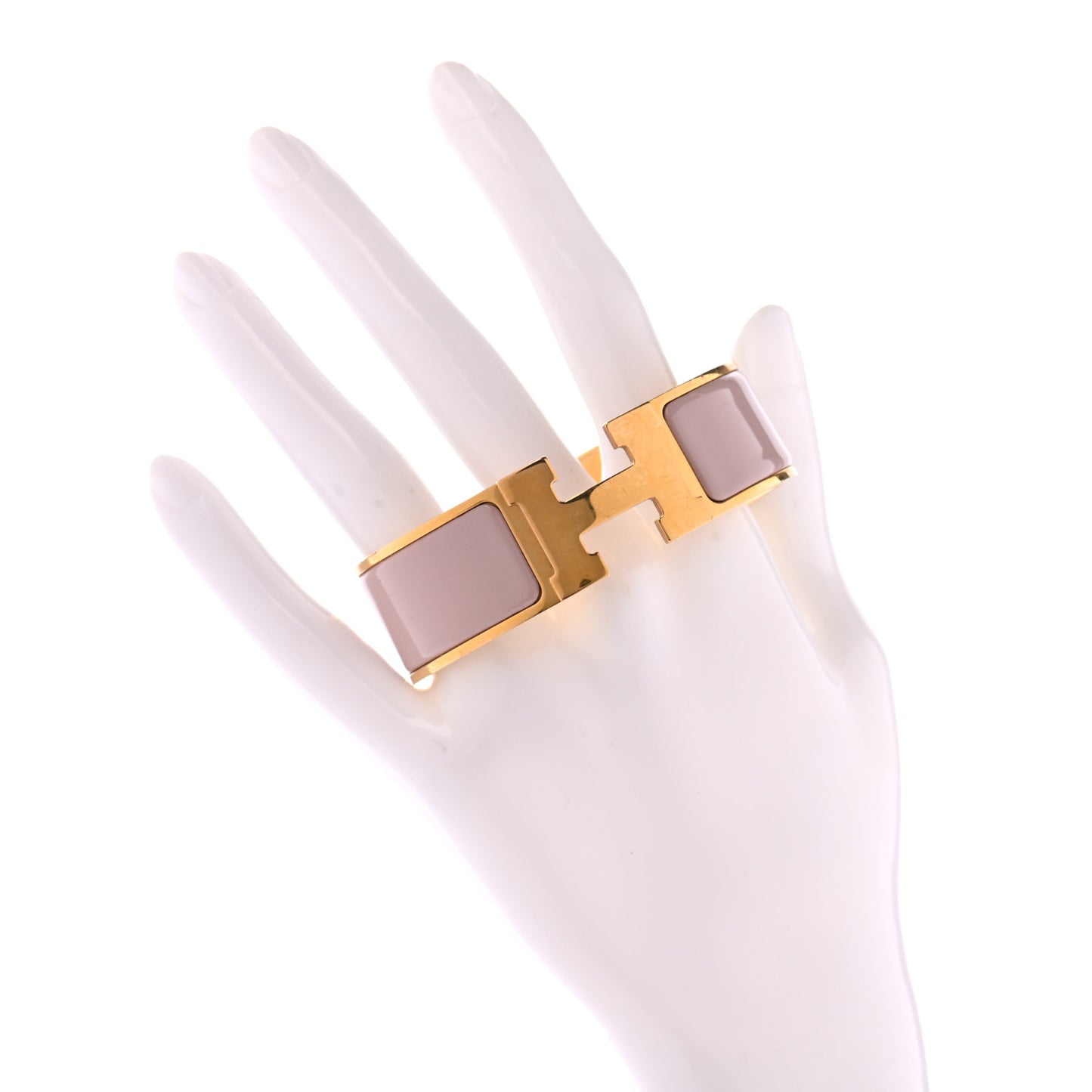 Enamel Wide Clic Clac H Bracelet PM Rose Poudre