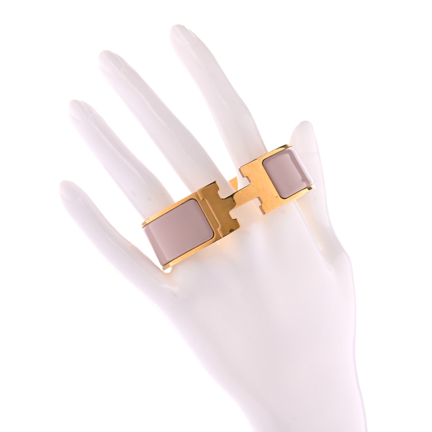Hermes Enamel Wide Clic Clac H Bracelet PM Rose Poudre 2 of 4