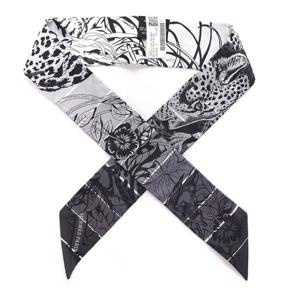 Hermes Silk Jungle Love Rainbow Twilly Gris Black White 1 of 4