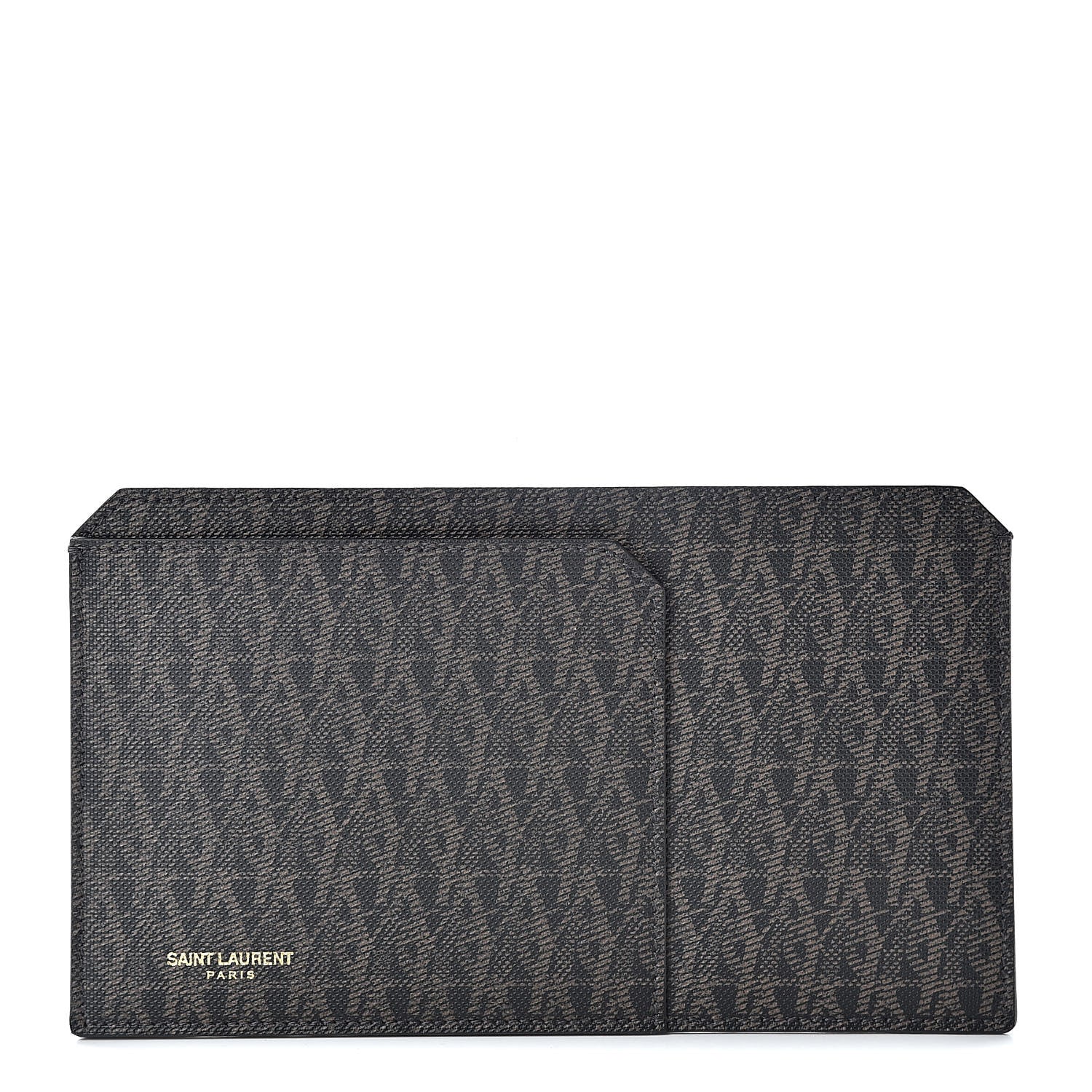Saint Laurent Classic Toile Monogram Fragments Pouch Black Lino 1 of 8