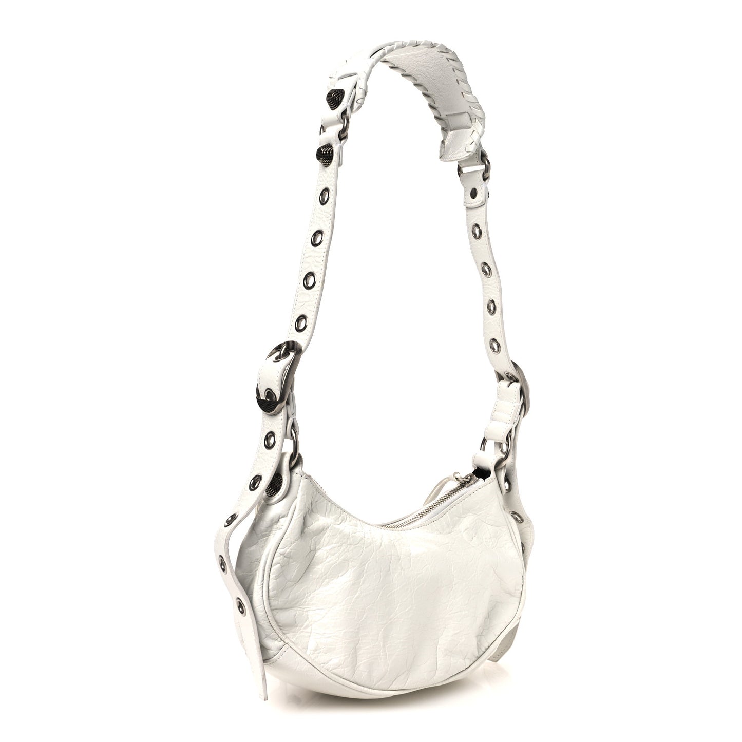 Agneau Arena Le Cagole Shoulder Bag XS Optic White