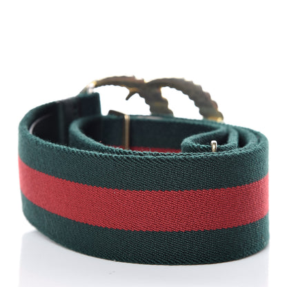 Gucci Canvas Torchon Double G Web Belt 80 32 Verde 3 of 5