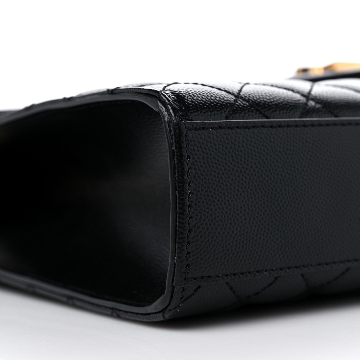 Saint Laurent Grain De Poudre Textured Mixed Matelasse Large Triquilt Monogram Satchel Black 8 of 9