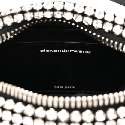 Alexander Wang Mesh Crystal Rhinestone Mini Heiress Pouch Black Silver 6 of 9