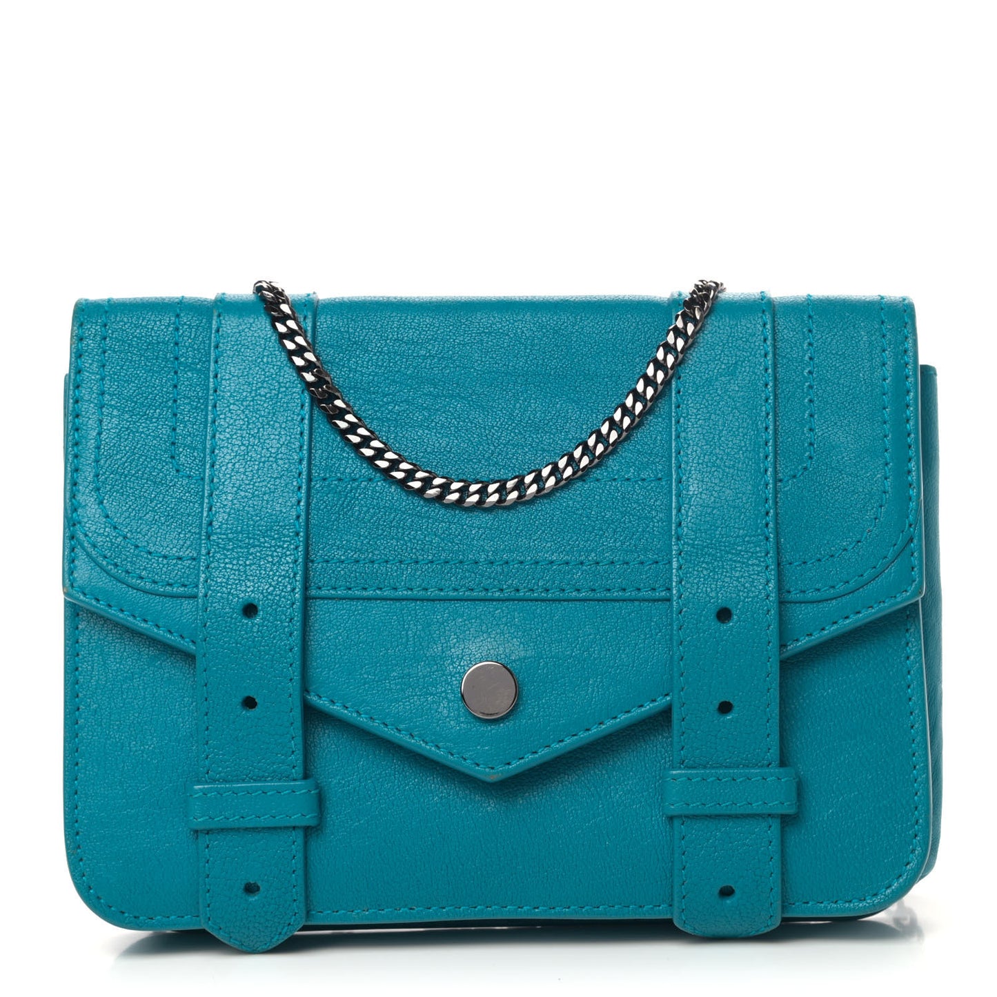 Lambskin Large PS1 Chain Wallet Turquoise