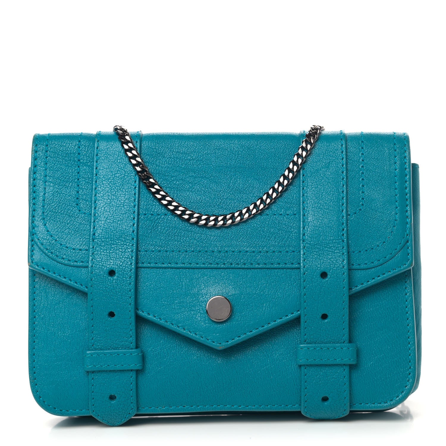 Proenza Schouler Lambskin Large PS1 Chain Wallet Turquoise 1 of 4